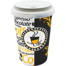 Aygün Cup 12 Oz Beyaz Kapaklı Karton Bardak 300 ml - 100'lü (Latte Bardağı)