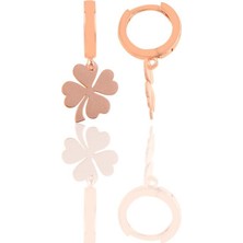 Söğütlü Silver Gümüş Rose Yonca Küpe