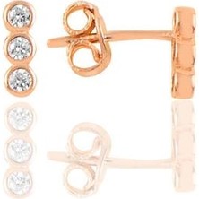 Söğütlü Silver Gümüş Rose  Su Yolu Küpe