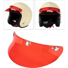 Strade Store Vintage Açık Yüz Kask Visor Tepe 3-Snap Uv Işınları Koruma, Boyut En Açık Yüz, Yarım Yüz Veya Vintage Kasklara Uyar - Şeffaf Kırmızı (Yurt Dışından)