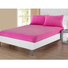 Çeyiz Diyarı Penye Çift Kişilik Lastikli Çarşaf Fuşya