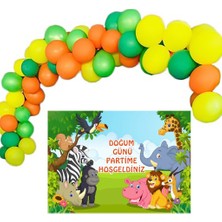 Parti Furyası Safari Balon Zinciri Ve 50x70 Cm Afişli Set