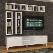 Dekormer Design Tv Ünitesi Dolaplı 180 cm ve Kitaplıklı
