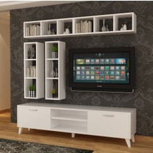 Dekormer Design Tv Ünitesi Dolaplı 180 cm ve Kitaplıklı