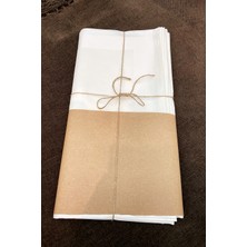 Rey Home % 100 Pamuk Kare Masa Örtüsü 160 x 160 cm Krem Bordürlü