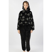 VİENETTA 103055-0061 BAYAN UZUN KOL WELSOFT SİYAH PİJAMA TAKIMI