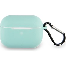 Kzy Apple Airpods Pro Renkli ve Askılı Silikon Kılıf - Turkuaz