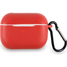 Kzy Apple Airpods Pro Renkli ve Askılı Silikon Kılıf - Kırmızı