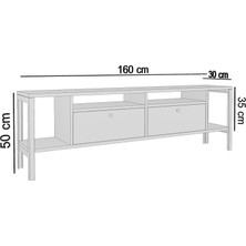 Ankara Mobilya Alaluna Metal Ayaklı  Antrasit 160 cm Tv Ünitesi