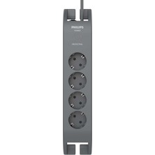 Philips SPN3140A/62 2 Metre 900J 4'lü Akım Korumalı Priz Siyah