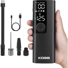 Kobb KB410 Şarjlı Li-Ion 120 Psı Taşınabilir Dijital Basınç Göstergeli LED Aydınlatmalı Akıllı Lastik Şişirme Pompası