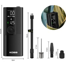 Kobb KB410 Şarjlı Li-Ion 120 Psı Taşınabilir Dijital Basınç Göstergeli LED Aydınlatmalı Akıllı Lastik Şişirme Pompası