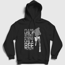 Presmono Unisex Siyah Butterfly Muhammed Ali Kapüşonlu Sweatshirt