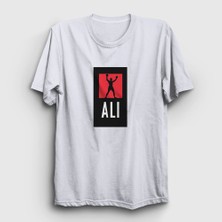 Presmono Unisex Beyaz Victory Muhammed Ali T-Shirt