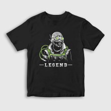 Presmono Unisex Çocuk Siyah Octane Apex Legends T-Shirt
