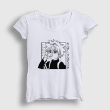 Presmono Kadın Beyaz Killua Anime Hunter x Hunter T-Shirt