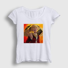 Presmono Kadın Beyaz Mary Anime Kakegurui T-Shirt