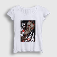 Presmono Kadın Beyaz Yumeko Anime Kakegurui T-Shirt