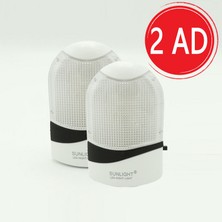 Sunlight LED Gece Lambası 0,5W Tasarruflu Işıklı Fişli Düğmeli 2 Adet