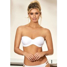 Orkide Kadın Beyaz Yapışkanlı Dolgusuz Sütyen 2560