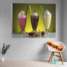 Deko Gonya Popüler Üçlü Milkshake Kanvas Tablo