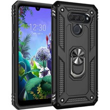 MobaxAksesuar Lg Q60 Kılıf Yüzüklü Zırh Tank Vega
