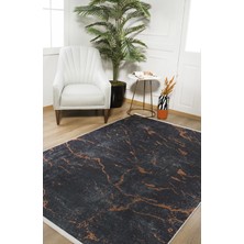 Usso Modern Gri Antrasit ve Bakır Renk Yıkanabilir Halı HLN1024