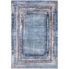 Usso Modern Mavi Renk Yıkanabilir Halı HLN1199