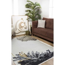 Usso Krem Tasarım Yıkanabilir Halı HLN1376