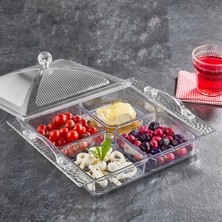 EW's Kitchenware Akrilik Barok Şeffaf 4 Lü Kahvaltılık