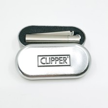 Clipper Metal Taşlı Gümüş Çakmak