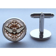 Profisher Kol Düğmesi Cam Yüzey Eagle Wings Lüks Hediye Parti Düğün Gömlek Takım