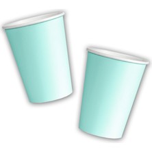 Süsle Bebek ve Parti Makaron Karton Bardak, 8 Adet - Yeşil