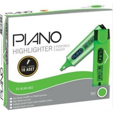 Piano Fosforlu Kalem Yeşil 10'lu