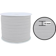 Hobizubi 15 mm Beyaz Yassı Lastik