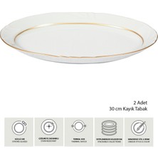 Güral Porselen Soprano 2 Adet Kayık Tabak 30 cm Gold