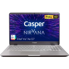 Casper Nirvana S500.1165-8D00X-G-F Intel Core I7 1165G7 8GB 240GB SSD Freedos 15.6" FHD Taşınabilir Bilgisayar