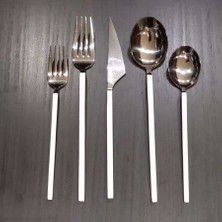 Dekor Arya Milano 30 Parça Çatal Bıçak Takımı Beyaz Gümüş