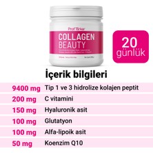 Proftürker Collagen Beauty 200 G - Hyaluronik Asit, Glutatyon, Alfa-Lipoik Asit, Koenzim Q10