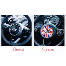 Rosetr Mini Cooper Direksiyon Göbeği 3D Kaplama Sticker - R55 R56 R57 R58 R59 R60 R61