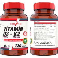 Nevfix Ncs Zma Magnesium Bisglisinat Vitamin B6 Folik Asit 180 Tablet & Nevfix Vitamin D3-K2 120 Tablet