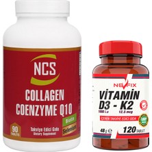 Nevfix Coenzyme Q10 200 Mg Selenium Çinko Biotin Ncs Hidrolize Collagen 2000 Mg & Nevfix Vitamin D3-K2 120 Tablet