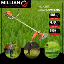 Mıllıan Plus 6.3 Hp X-Force 9500 Rpm Seri Kullanım Yan Tipi Tırpan Ot Çim Çayır Biçme Kesme