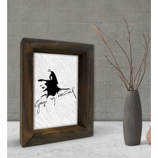 Bk Gift Atatürk Tasarımlı Dekoratif Doğal Masif Ahşap Çerçeve 15 x 20 Cm-47