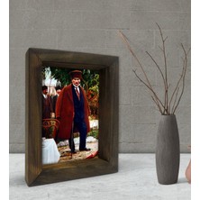Bk Gift Atatürk Tasarımlı Dekoratif Doğal Masif Ahşap Çerçeve 15 x 20 Cm-26
