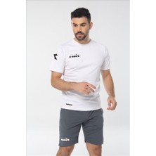 Diadora Deliss - Antrasit Fermuar Cepli Likralı Erkek Şort - 60ŞRT02