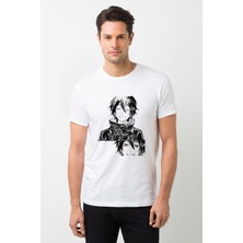 Qivi Anime Tokyo Ghoul Anteiku Baskılı Beyaz Erkek Örme Tshirt