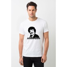 Qivi Müslüm Baba Baskılı Beyaz Erkek Örme Tshirt
