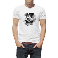 Qivi My O My Baskılı Beyaz Erkek Örme Tshirt