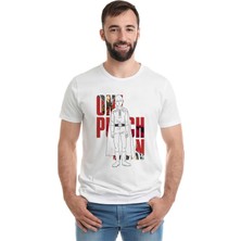 Qivi Anime One Punch Man Baskılı Beyaz Erkek Örme Tshirt